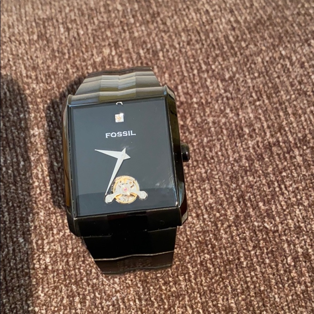 Black fossil watch